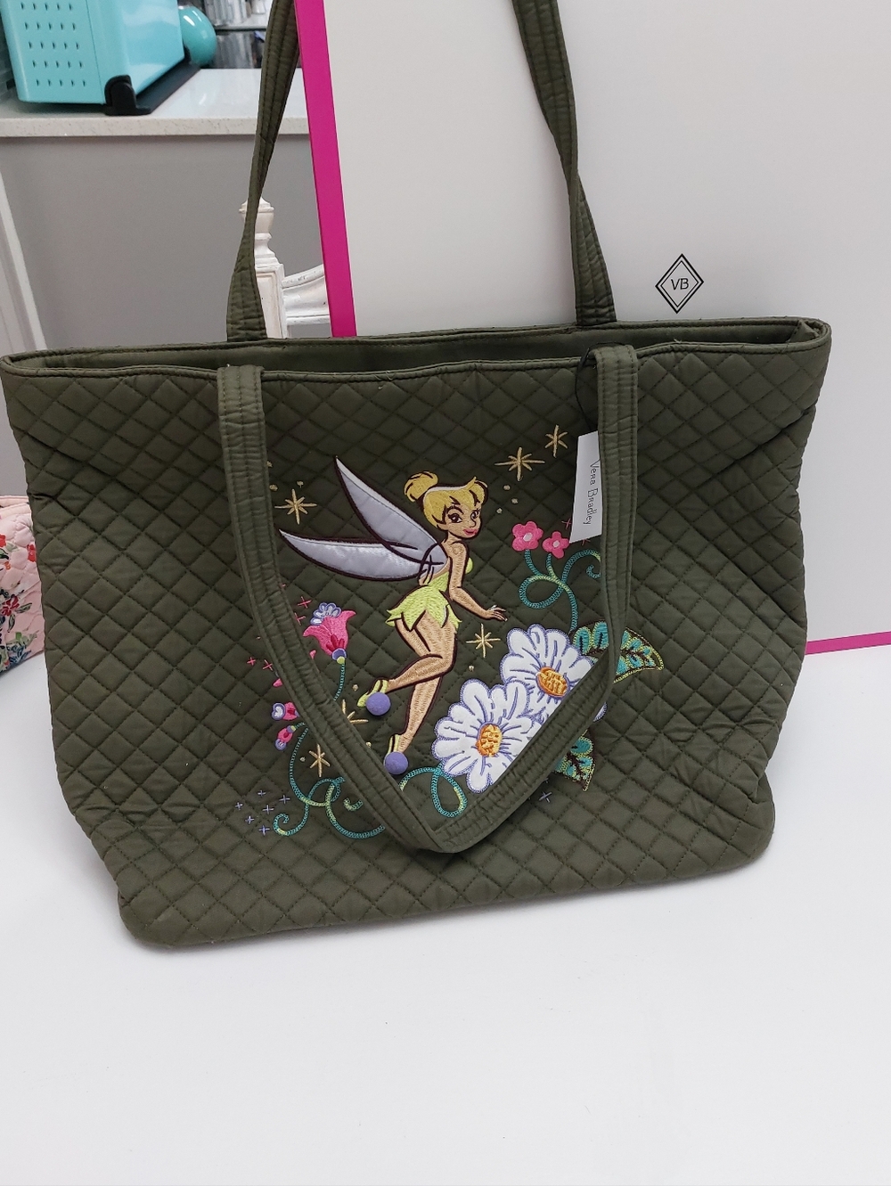 Vera Bradley Disney Classics Large Vera Tote Tinkerbell NWT
